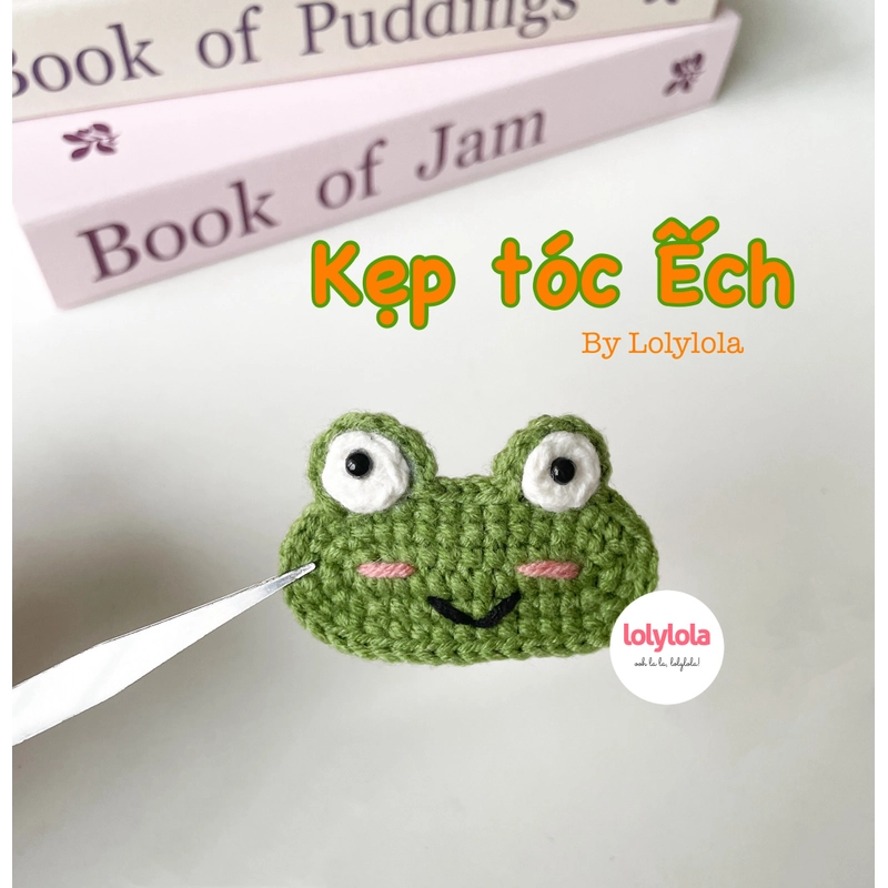 Kẹp tóc len handmade hình ếch xanh cute 276700