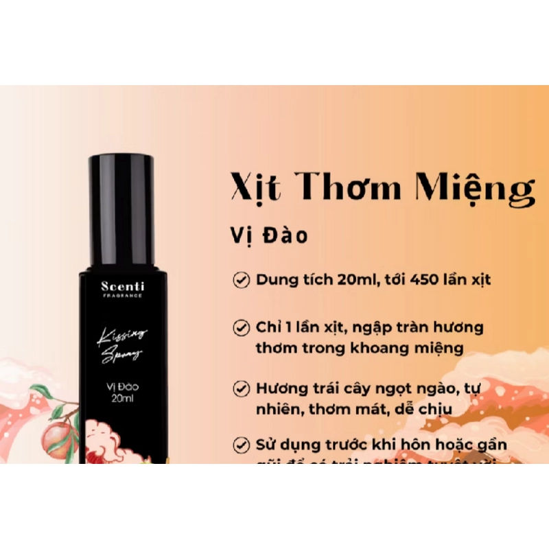 Kissing spray xịt thơm miệng hương đào ngọt dịu 496024