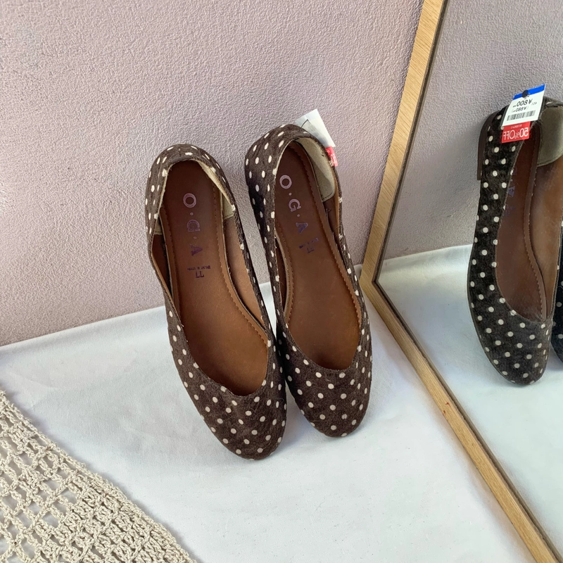 [Like new] Giày bệt nữ O•G•A made in Japan - size 37.5-38 - Chấm bi hot trend 500267