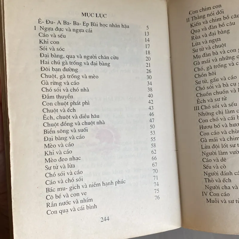 KIẾN VÀ CHIM BỒ CÂU, LÉP TÔN - XTÔI, chuyện ngụ ngôn, song ngữ, xb 1997 590611