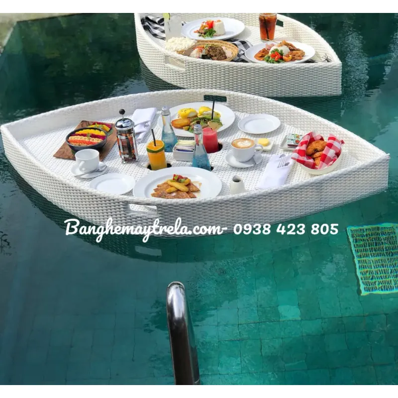 Khay nổi hồ bơi nhựa giả mây 722901