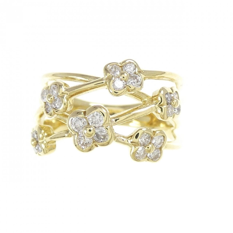 Nhẫn kim cương hoa K18YG 0.45CT 667982