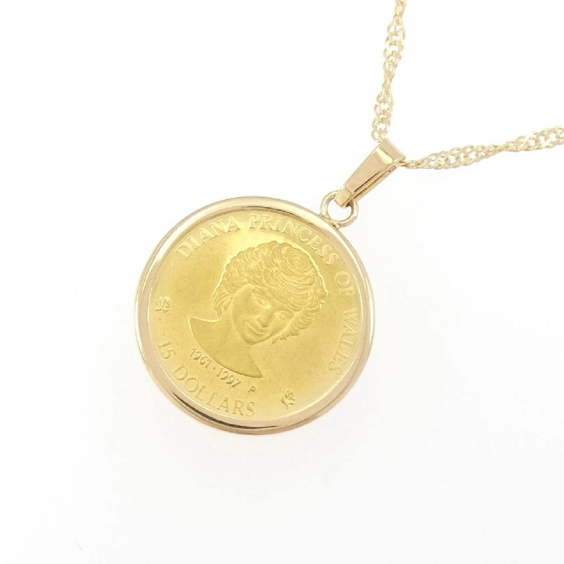 K18YG(枠) Dây chuyền đồng xu - Hàng hiệu Authentic 856845