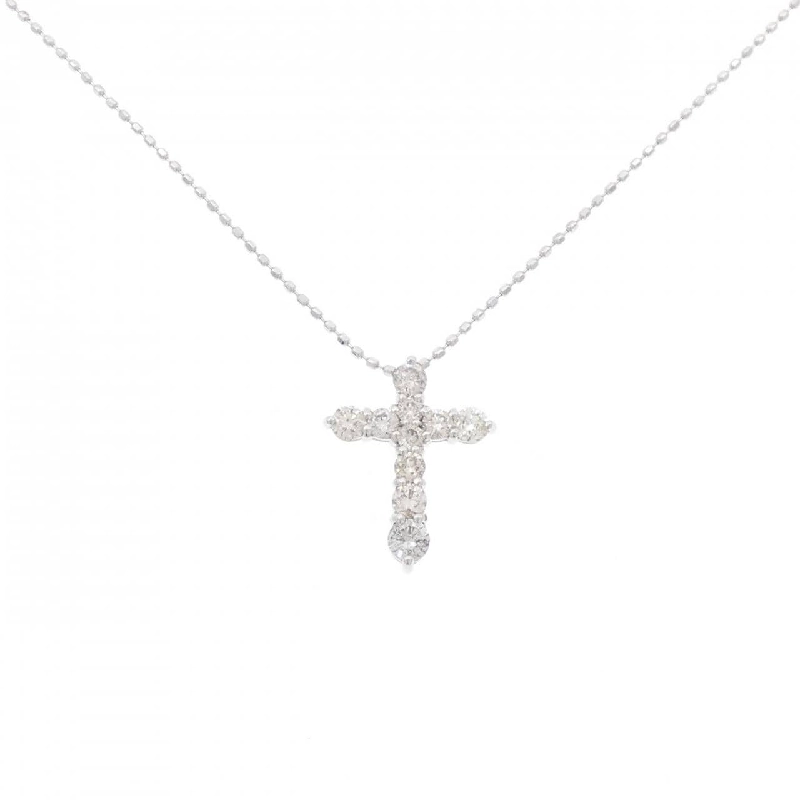 K18WG Dây chuyền kim cương chéo 0.50CT - Hàng hiệu Chính hãng 860316