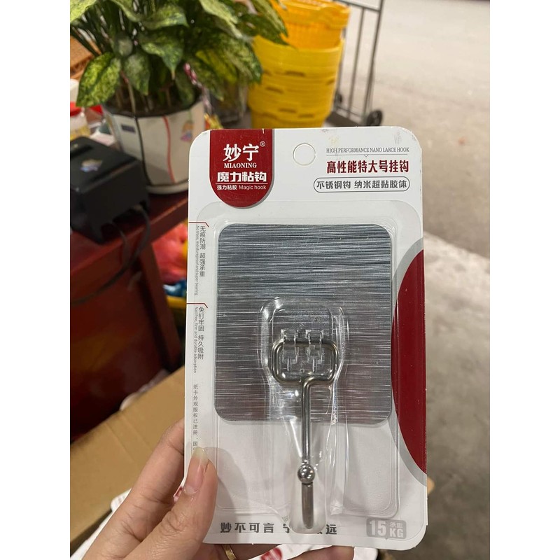 Sét 10 móc inox 304 dán tường siêu chắc  79543