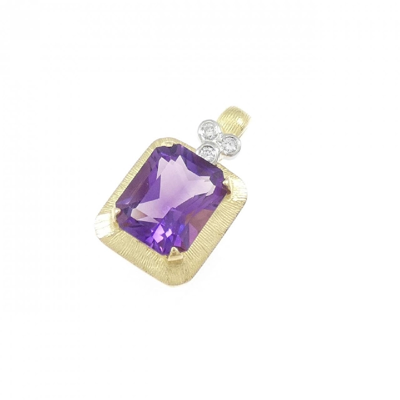 K18YG/PT900 Mặt dây chuyền Amethyst 2.70CT - Hàng hiệu Chính hãng 869856