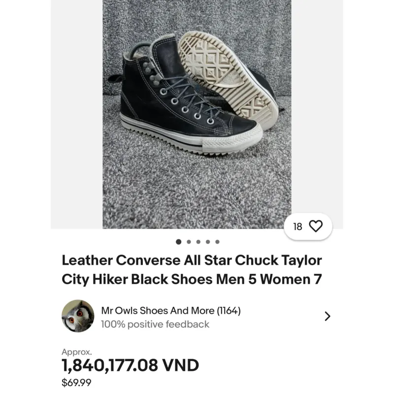 Giày Converse All Star Chuck Taylor City Hiker (auth) size 37 993644