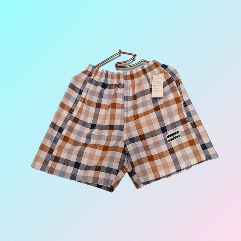 Quần đùi nam mặc nhà vải cotton màu kẻ sọc caro 448537