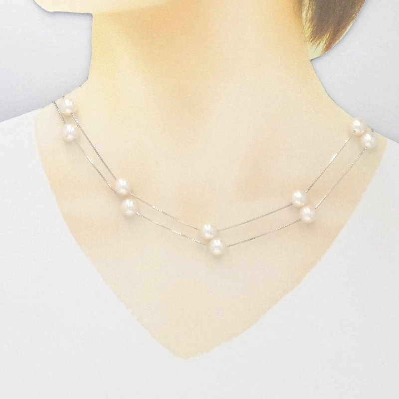 K18WG Ngọc trai Akoya Dây chuyền - Hàng hiệu Chính hãng 856754