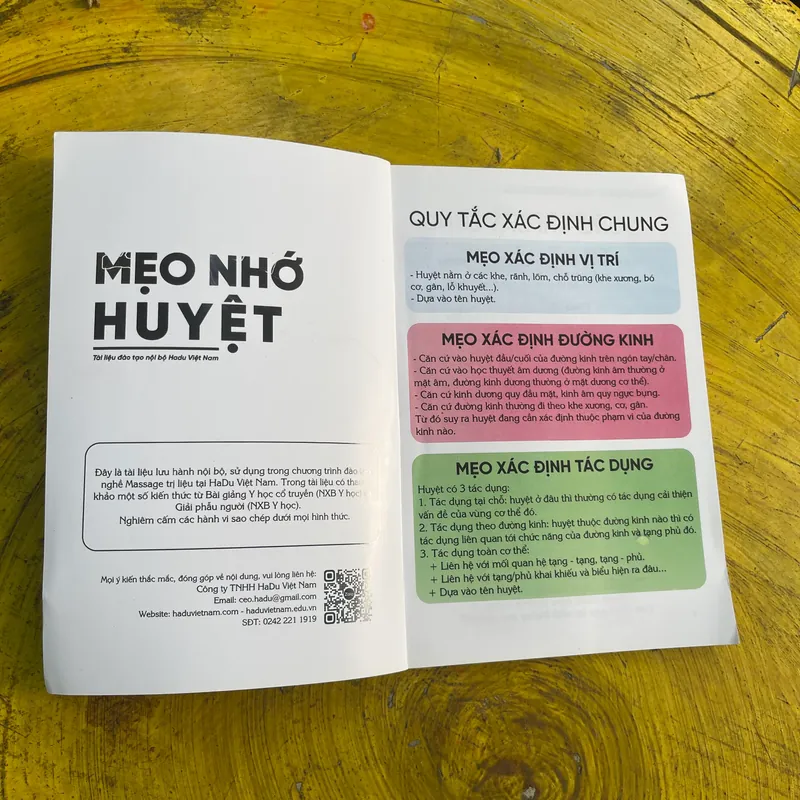 MẸO NHỚ HUYỆT- TÀI LIỆU ĐÀO TẠO NỘI BỘ HADU VIỆT NAM THẠC SĨ NGUYỄN THỊ HẢI DUY 560318