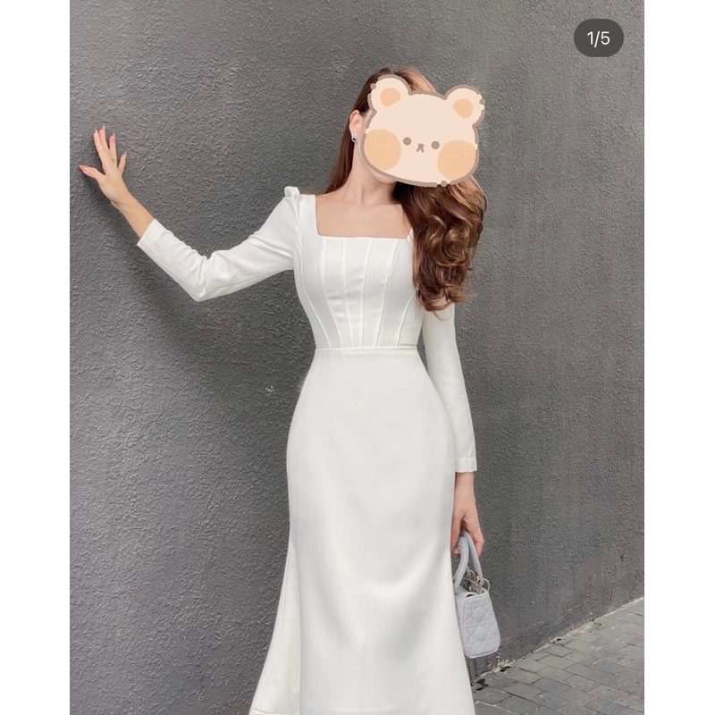 Đầm đuôi cá Story clothes trắng S mới 483373