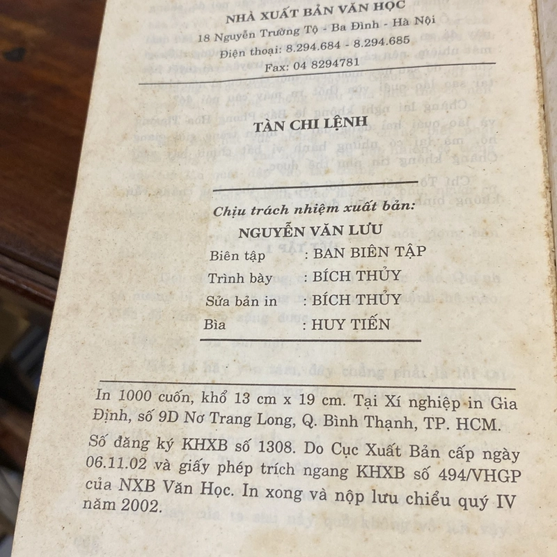 TÀN CHI LỆNH, TIỂU THUYẾT KIẾM HIỆP TRUNG QUỐC, TRỌN BỘ 10 TẬP (XB 2002) 477934