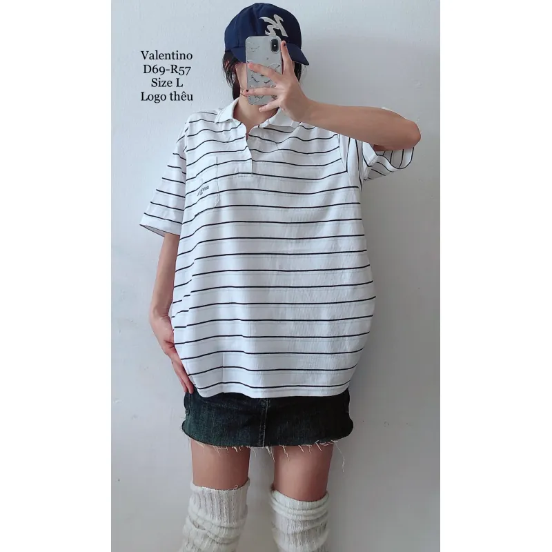 Áo phông cổ bẻ polo unisex 2hand Nhật 1036789