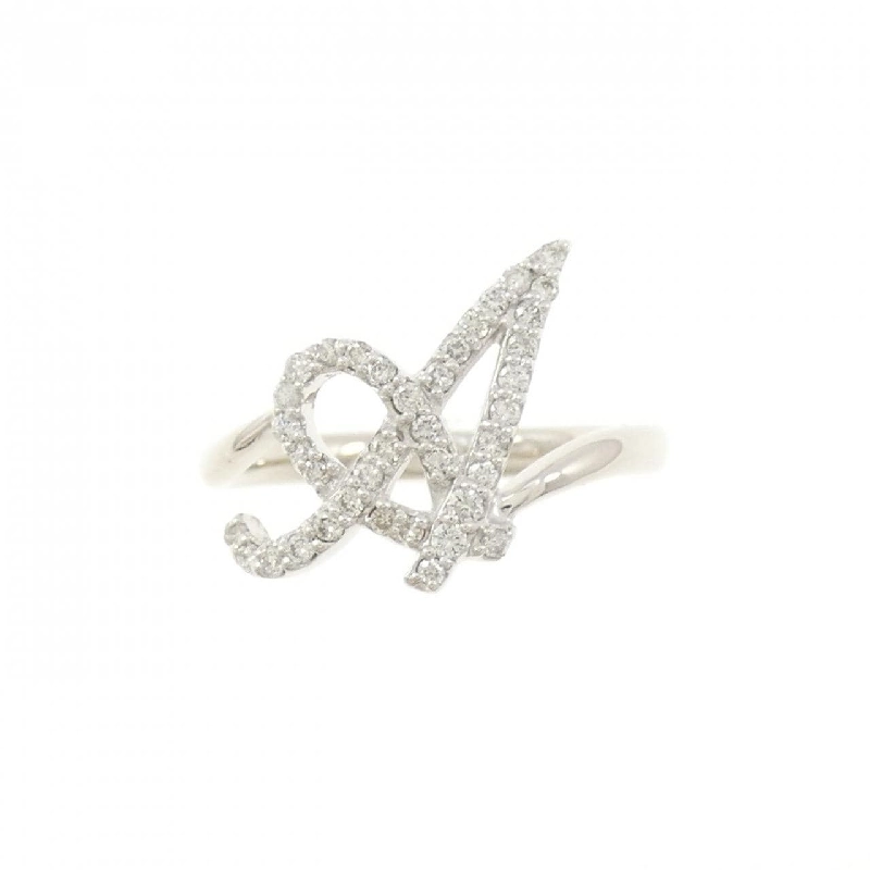Nhẫn kim cương chữ cái A K18WG 0.23CT 670333