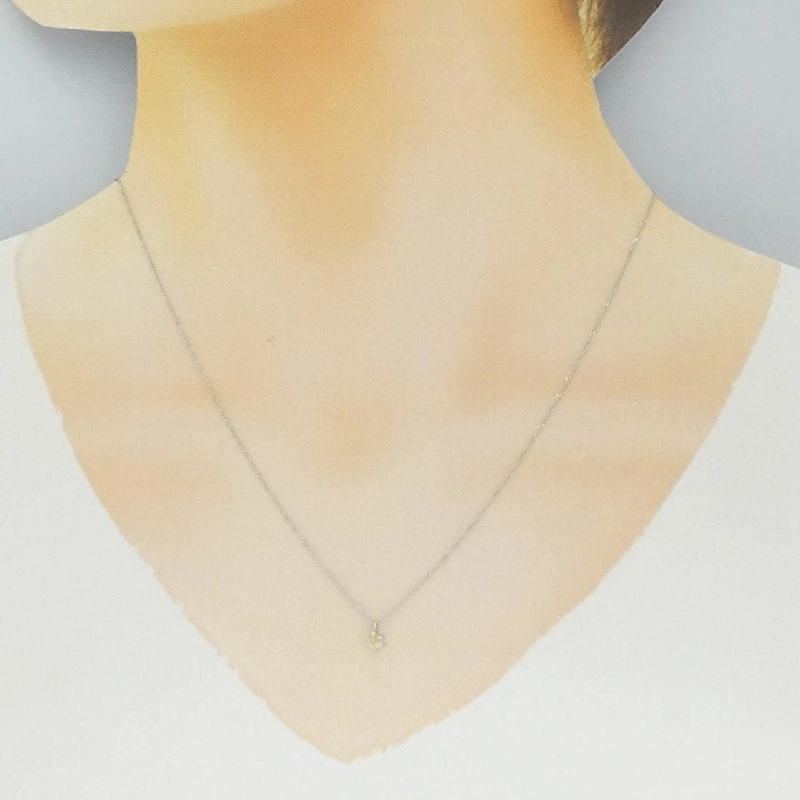 K18WG Solitaire Dây chuyền kim cương 0.1CT - Hàng hiệu Chính hãng 863824