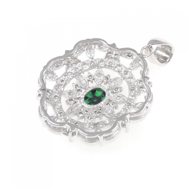 K18WG Trapezite Emerald Pendant 0.866CT - Hàng hiệu Authentic 866156