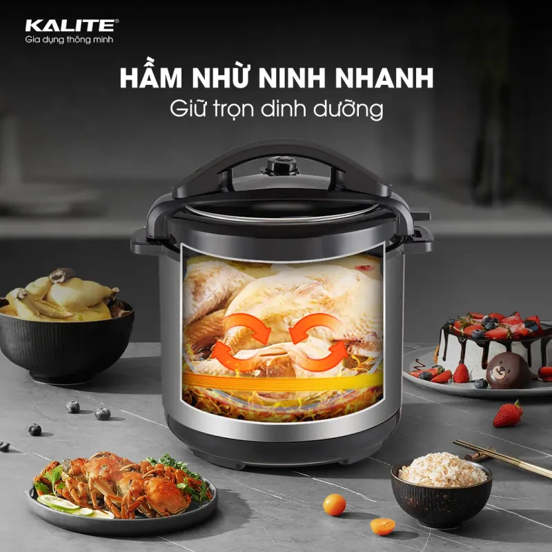 ✨ NỒI ÁP SUẤT KALITE KPC6088 – HẦM NHỪ, NINH NHANH, NGON VÀO TẬN TỦY 🍲⚡ 726078