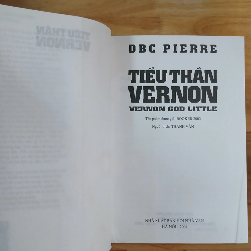 Tiểu Thần Vernon (Tác Phẩm Được Giải Booker 2003) - DBC PIERRE 523471