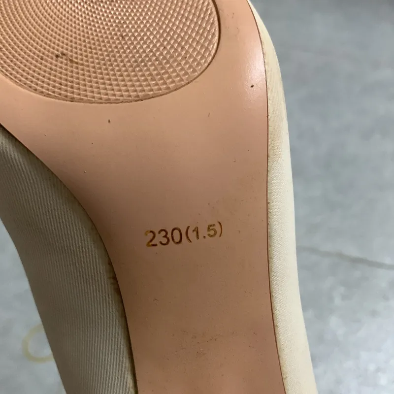 Giày cao gót nữ 7cm màu kem phối nơ nâu 759570