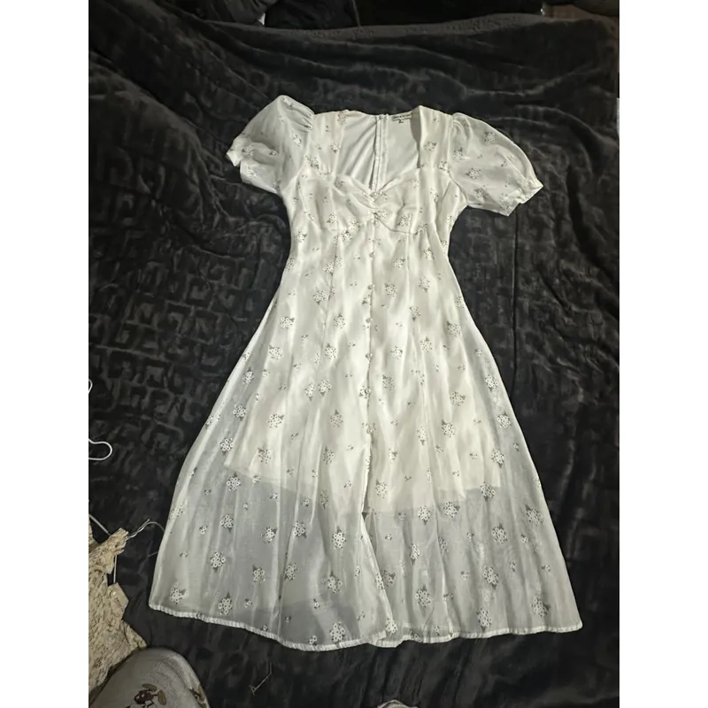 Váy voan tơ hoạ tiết hoa đính ngọc size M 728479