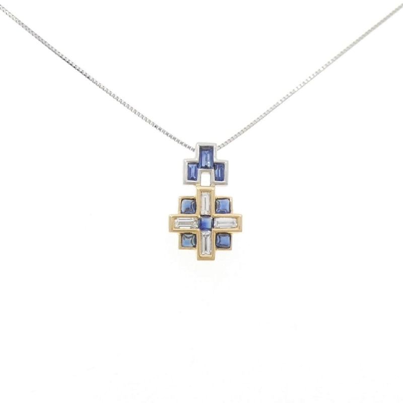 K18YG/PT900/PT850 Dây chuyền Sapphire 0.90CT - Hàng hiệu Chính hãng 859686