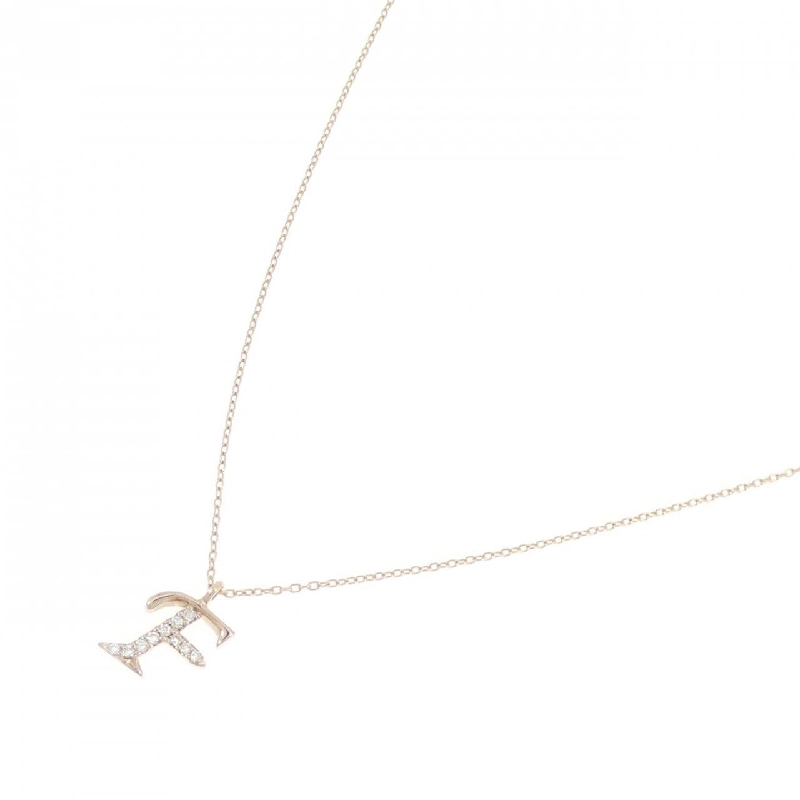 K18PG Chữ cái F Dây chuyền kim cương 0.05CT - Hàng hiệu Chính hãng 867898