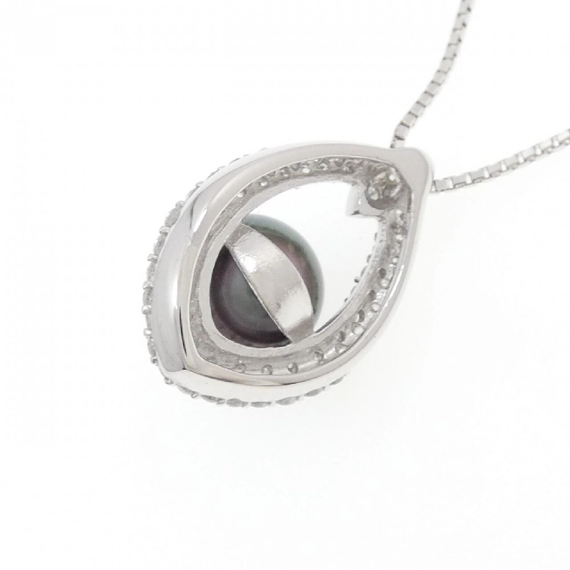 K18WG Ngọc trai đen dây chuyền 9.9mm - Hàng hiệu Chính hãng 856401