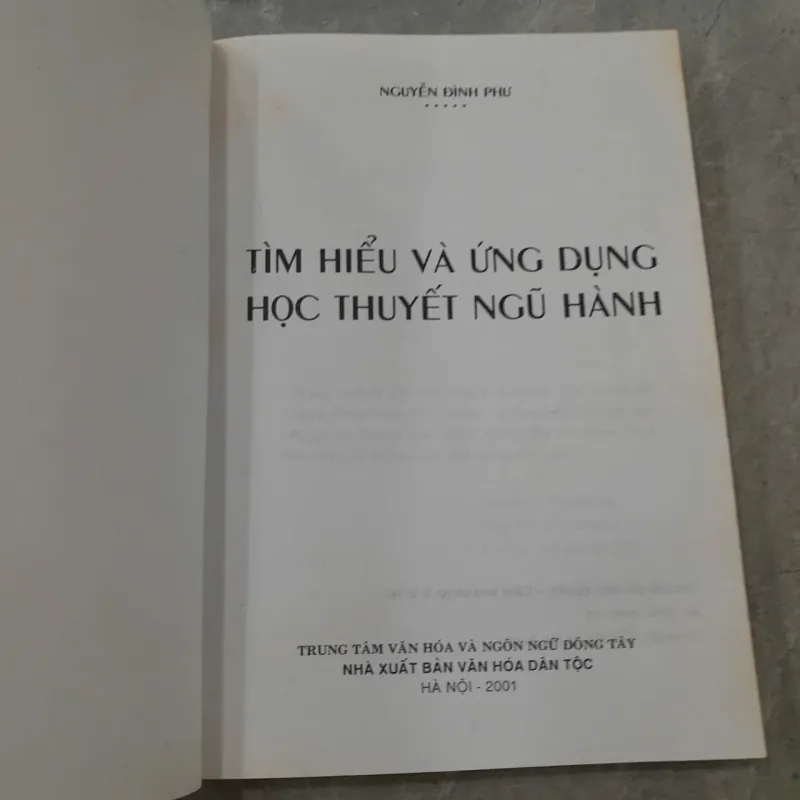 TÌM HIỂU VÀ ỨNG DỤNG HỌC THUYẾT NGŨ HÀNH - NGUYỄN ĐÌNH PHƯ 777704
