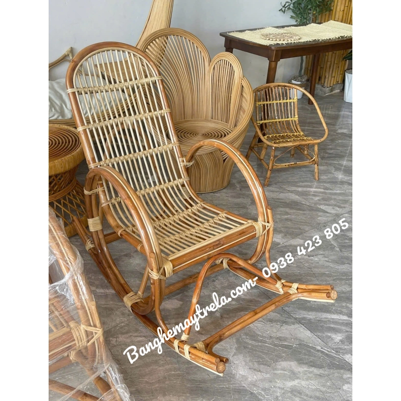 Ghế bập bênh mây tự nhiên nhỏ gọn giá rẻ 533935