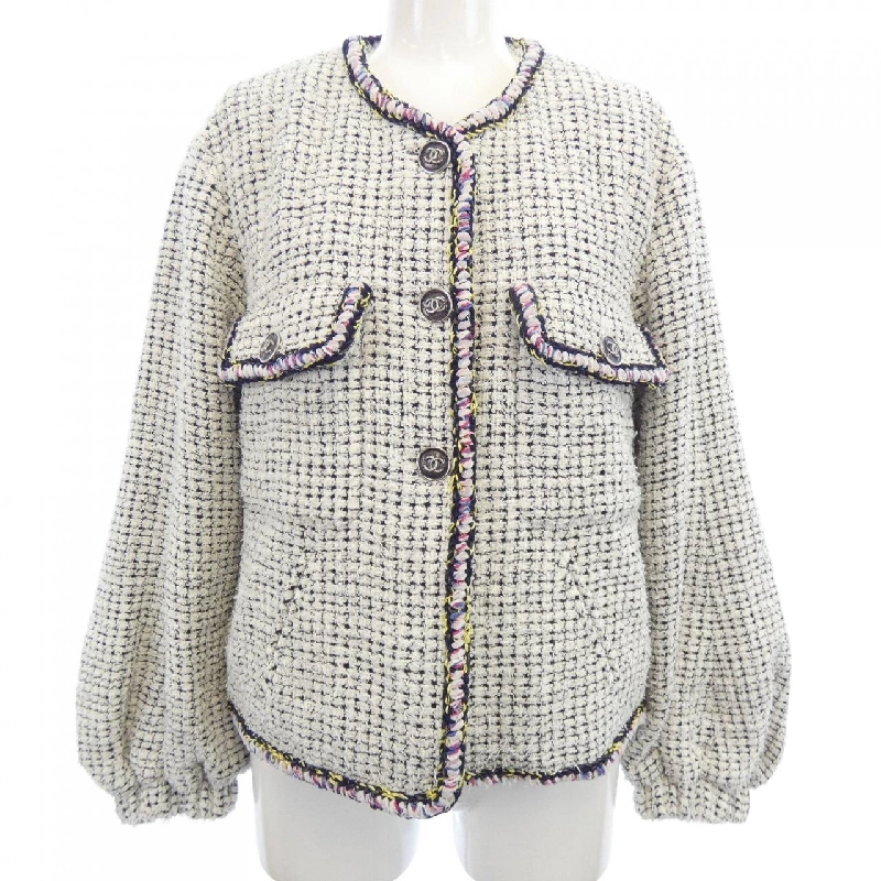 Áo khoác không cổ CHANEL 635511