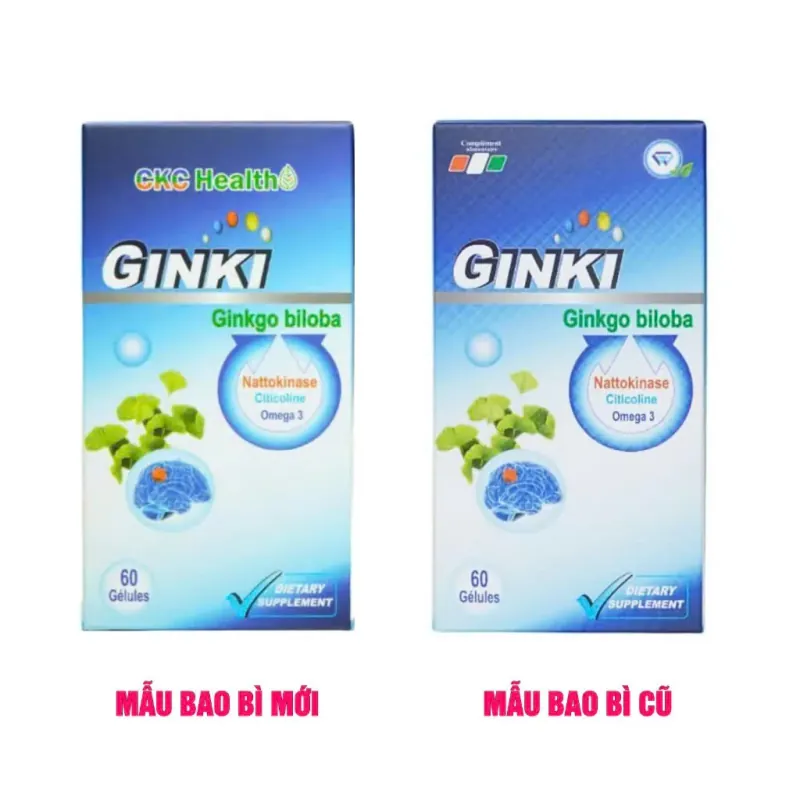 (Hàng CTY mới) Viên uống Ginki-Ginkgo Biloba & Nattokinase nhập khẩu Pháp hộp 60 viên 736048