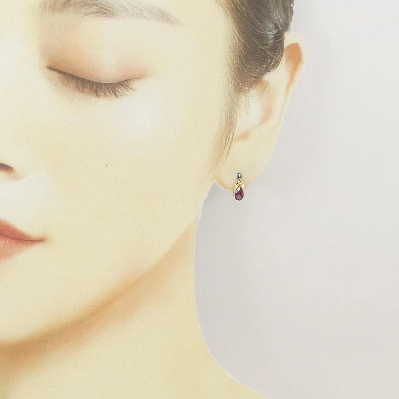 K18YG Garnet Bông tai - Hàng hiệu Chính hãng 872110