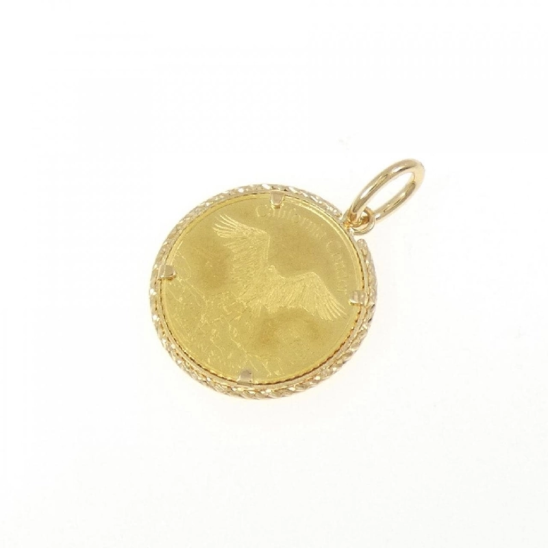 K18YG(枠) Đồng xu Mặt dây chuyền - Hàng hiệu Authentic 864391