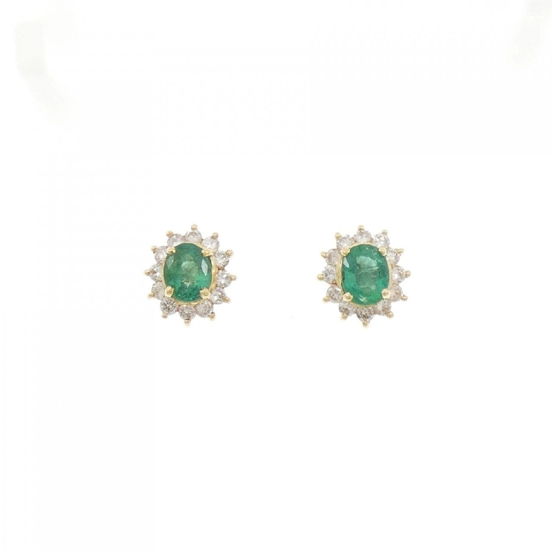 K18YG Bông tai Ngọc lục bảo 0.72CT - Hàng hiệu Chính hãng 866401