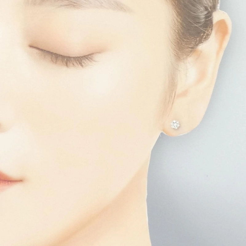 K18WG Bông tai kim cương 0.12CT một bên - Hàng hiệu Authentic 868442