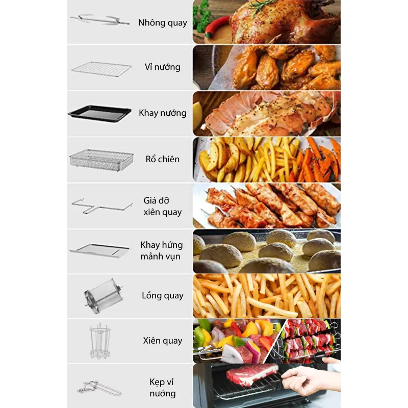 Lò nướng kiêm nồi chiên không dầu UNIE Q37 782630