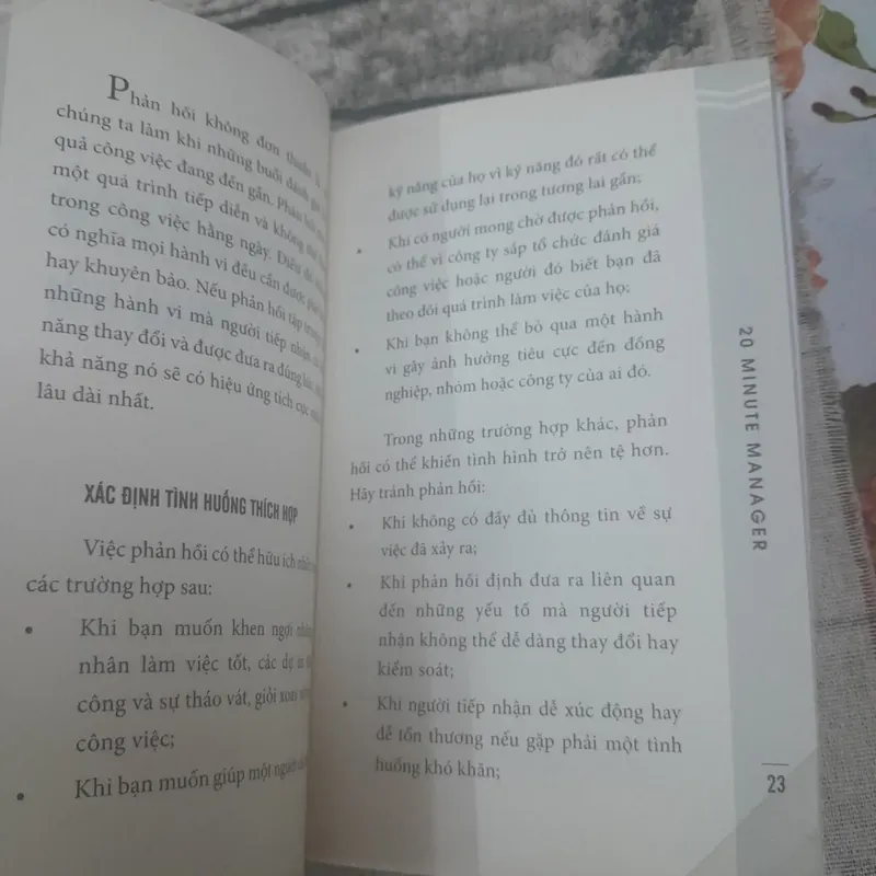 Phản hồi hiệu quả trong 20 phút. Tủ sách HBR. Nam Phong dịch 689386