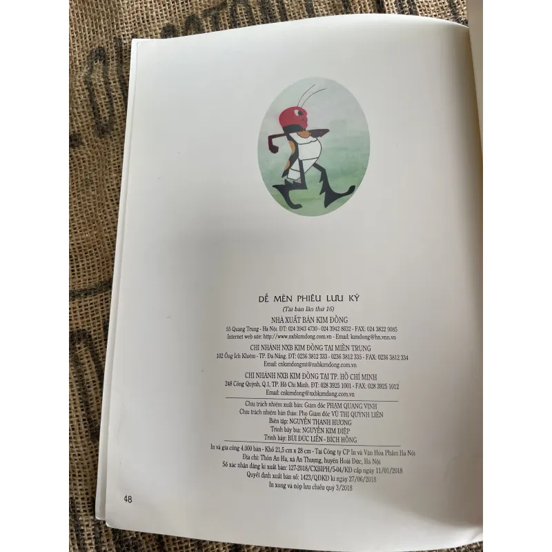 Dế mèn phiêu lưu ký - khổ to - tranh màu  1013369