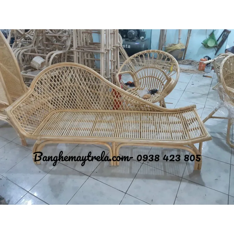 Băng ghế mây tre đan 753525