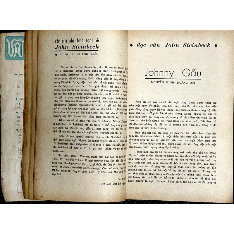 Đọc văn JOHN STEINBECK - Tạp chí Văn miền Nam VN trước 1975 1029116