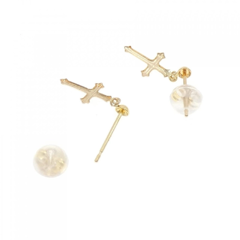 K18YG Bông tai hình chữ thập - Hàng hiệu Chính hãng 869807