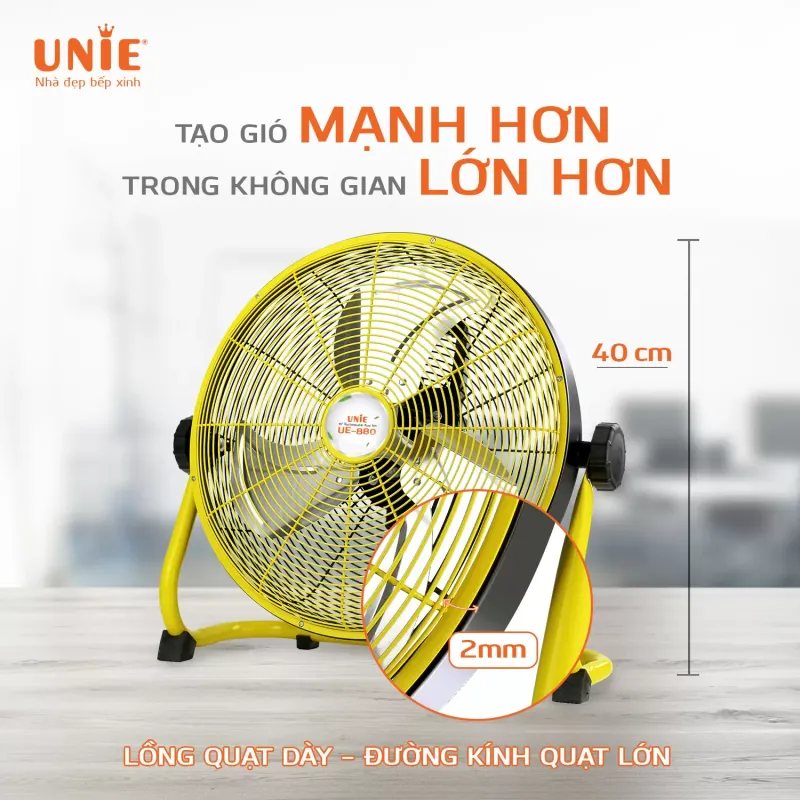 Quạt sàn tích điện UNIE UE-880 hoạt động liên tục 48h 779725