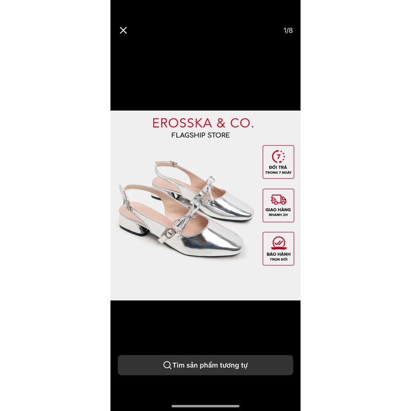 Giày cao gót bít mũi quai nơ kiểu marry jane cao 4cm 495451