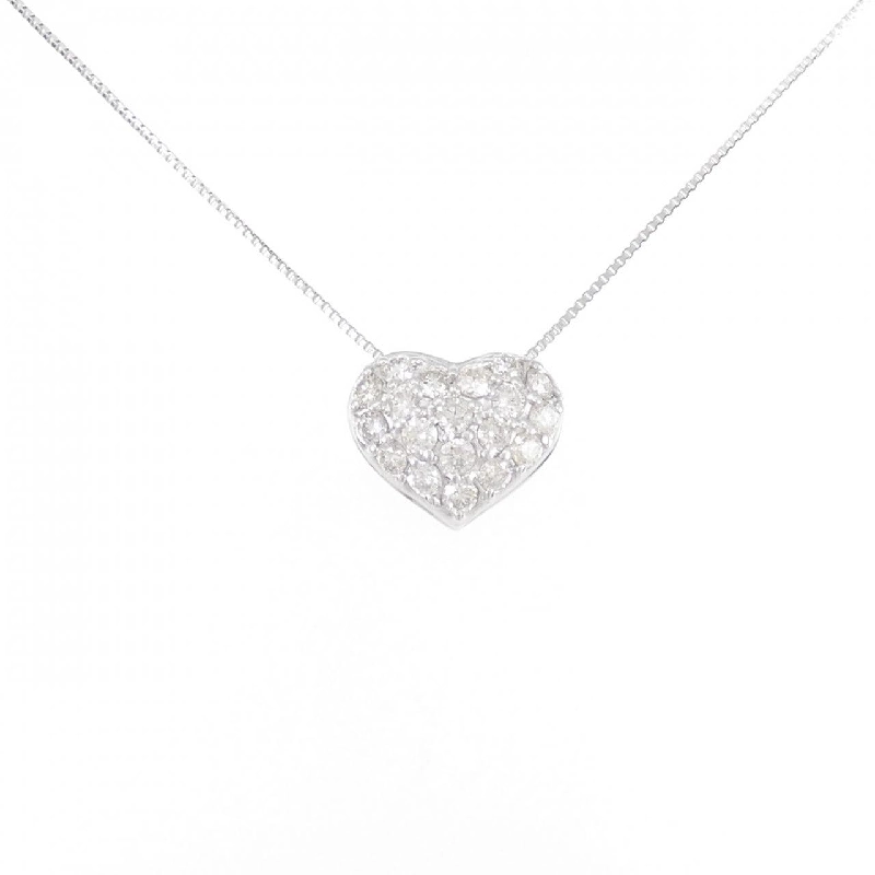 K18WG Dây chuyền kim cương hình trái tim Pavé 0.50CT - Hàng hiệu Chính hãng 859157