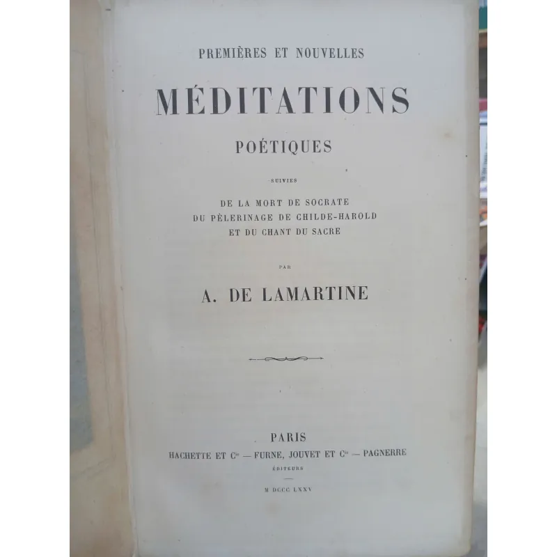 PREMIÈRES ET NOUVELLES MÉDITATIONS POÉTIQUES 558013