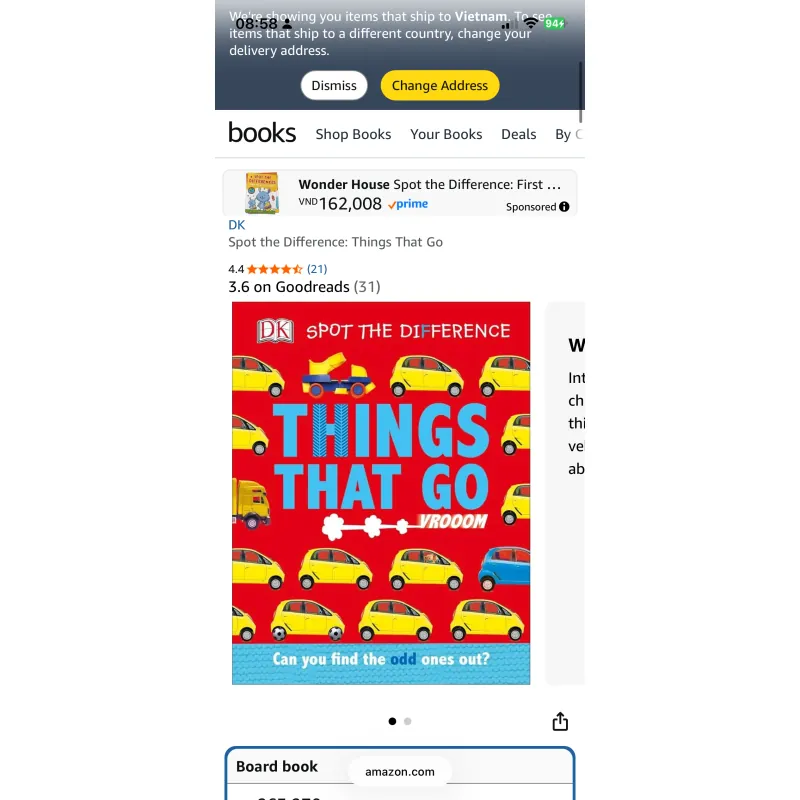 NGOẠI VĂN - tiếng anh trẻ em nxb DK nổi tiếng : Spot the Difference THINGS THAT GO  1027815