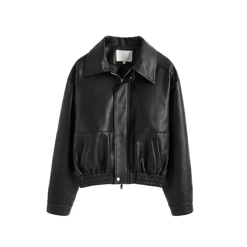 Áo khoác da màu đen size M 778736