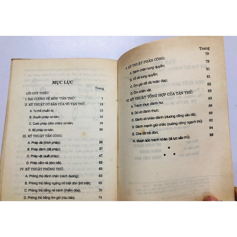 TÁN THỦ KỸ THUẬT PHÒNG VỆ VÀ TẤN CÔNG  - 103 trang, nxb: 1995 358157