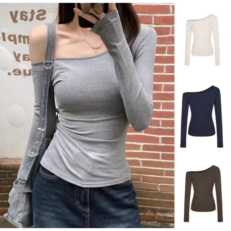 Áo Lệch Vai Kiểu Dài Tay ôm body siêu Quyến Rũ vải thun zip mịn cho nữ 977520
