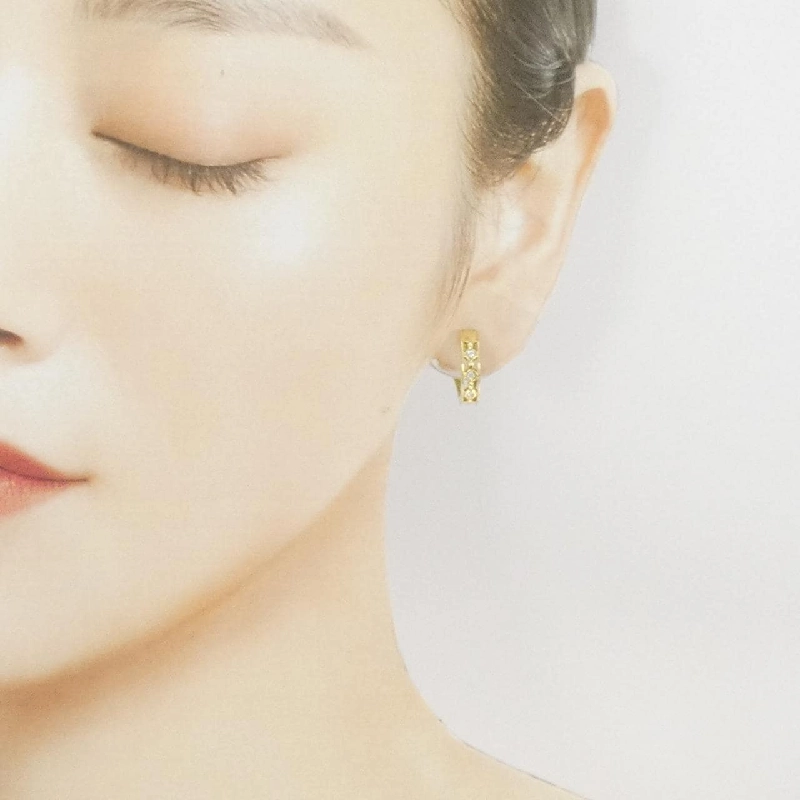 K18YG Bông tai/Khuyên tai kim cương 0.10CT - Hàng hiệu Chính hãng 873818